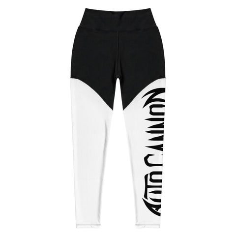 AUTOCANNON | Black/White Women Sport Leggings